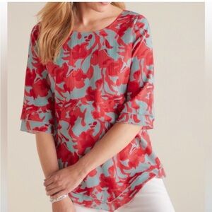 Soft surroundings Siesta Key Multi Floral Tunic EUC *read description